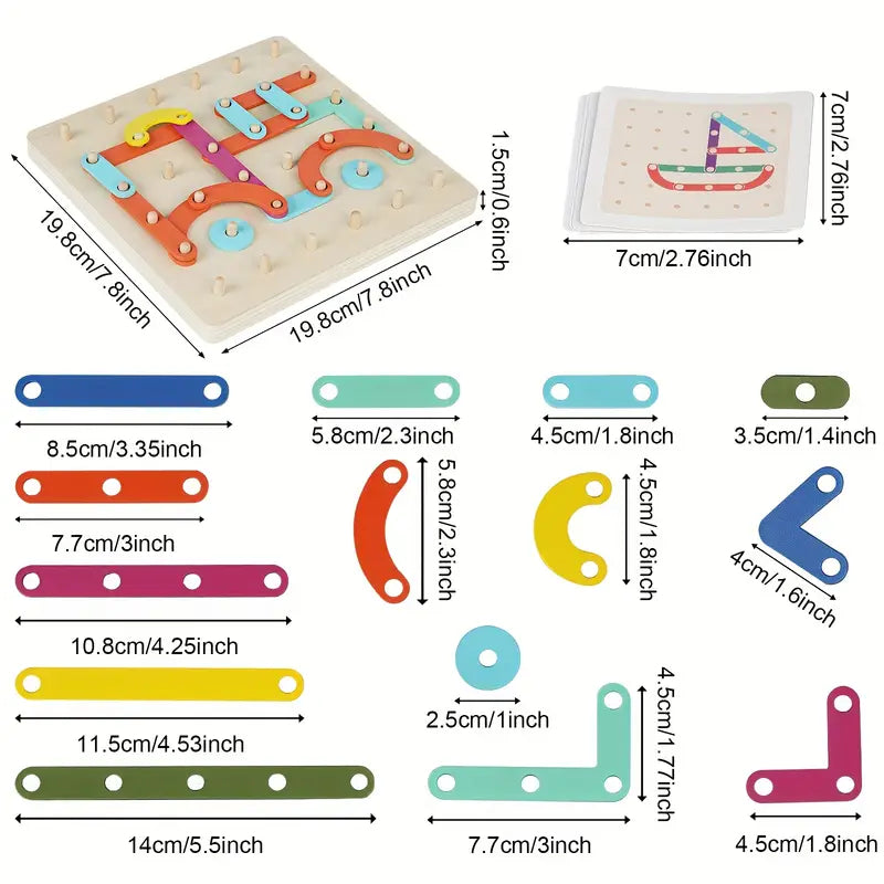 Puzzle Montessori Pegboard pour enfants